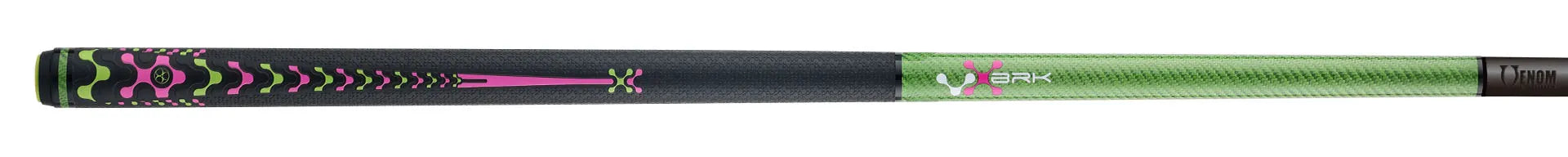 Poison VX Break Cue with Venom Carbon Fiber Shaft - Green/Pink
