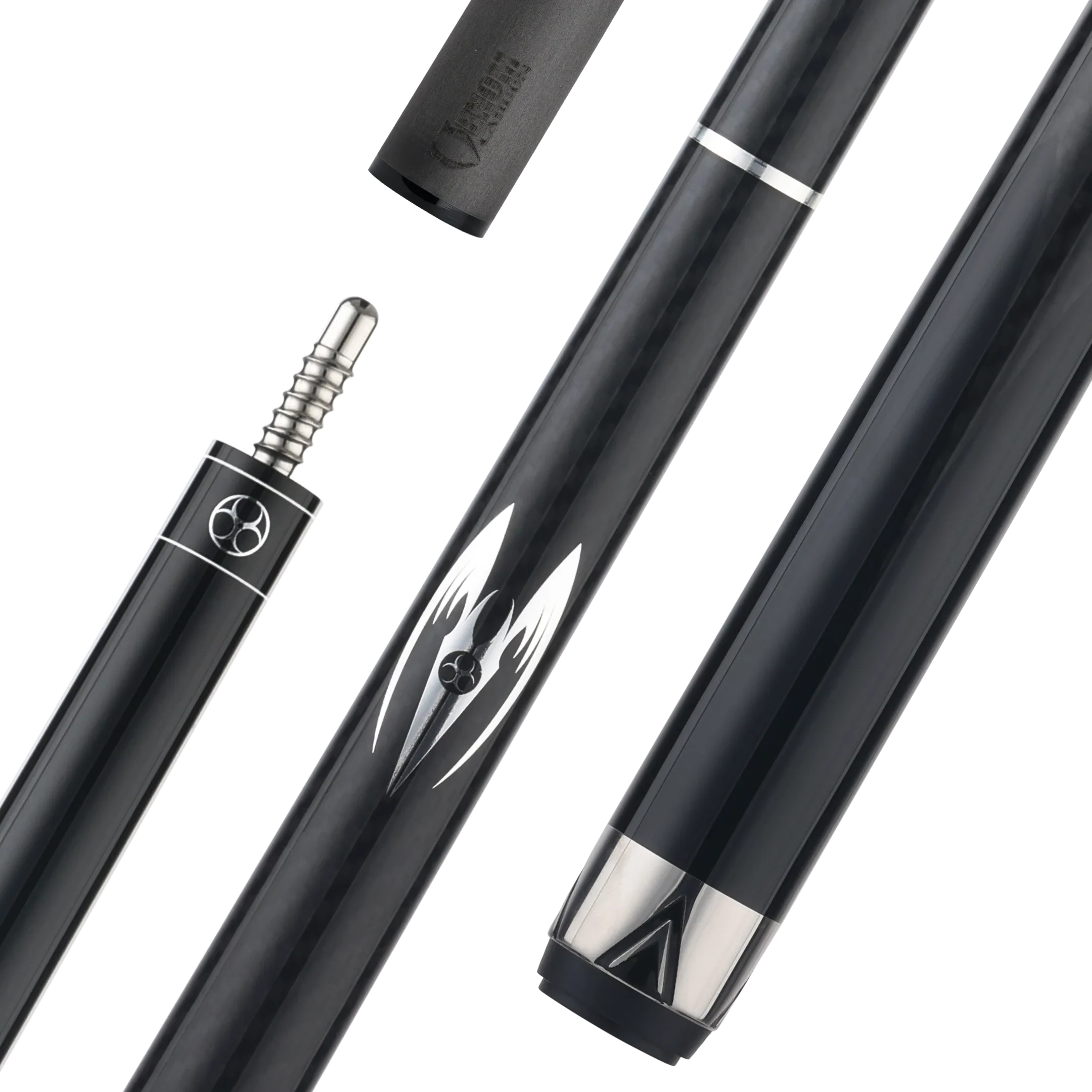 Poison Maelith Pool Cue with Carbon Fiber Shaft - Black/Black - No Wrap
