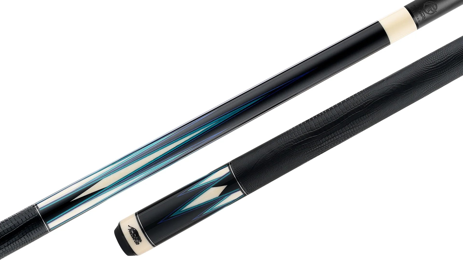 Predator LE True Splice 16 Pool Cue - Ebony with Blue/Teal Points - Leather Wrap