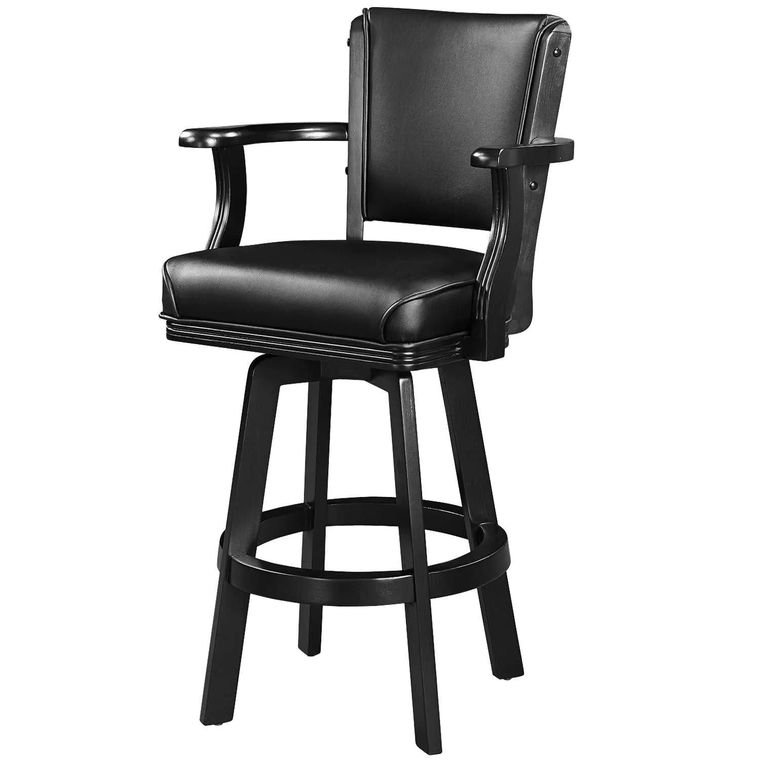 Ram Game Room Swivel Barstool With Arms - Black