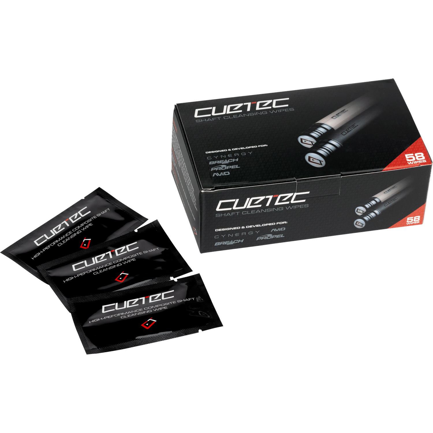Cuetec Cynergy SPCTW58 Shaft Wipes - 58ct Box