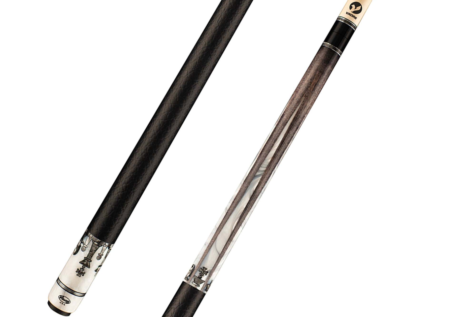 Viking Defender DF1211 138 Smoke Premium Pearl Inlays Cue, 5 White Premium Pearl Inlaid Points