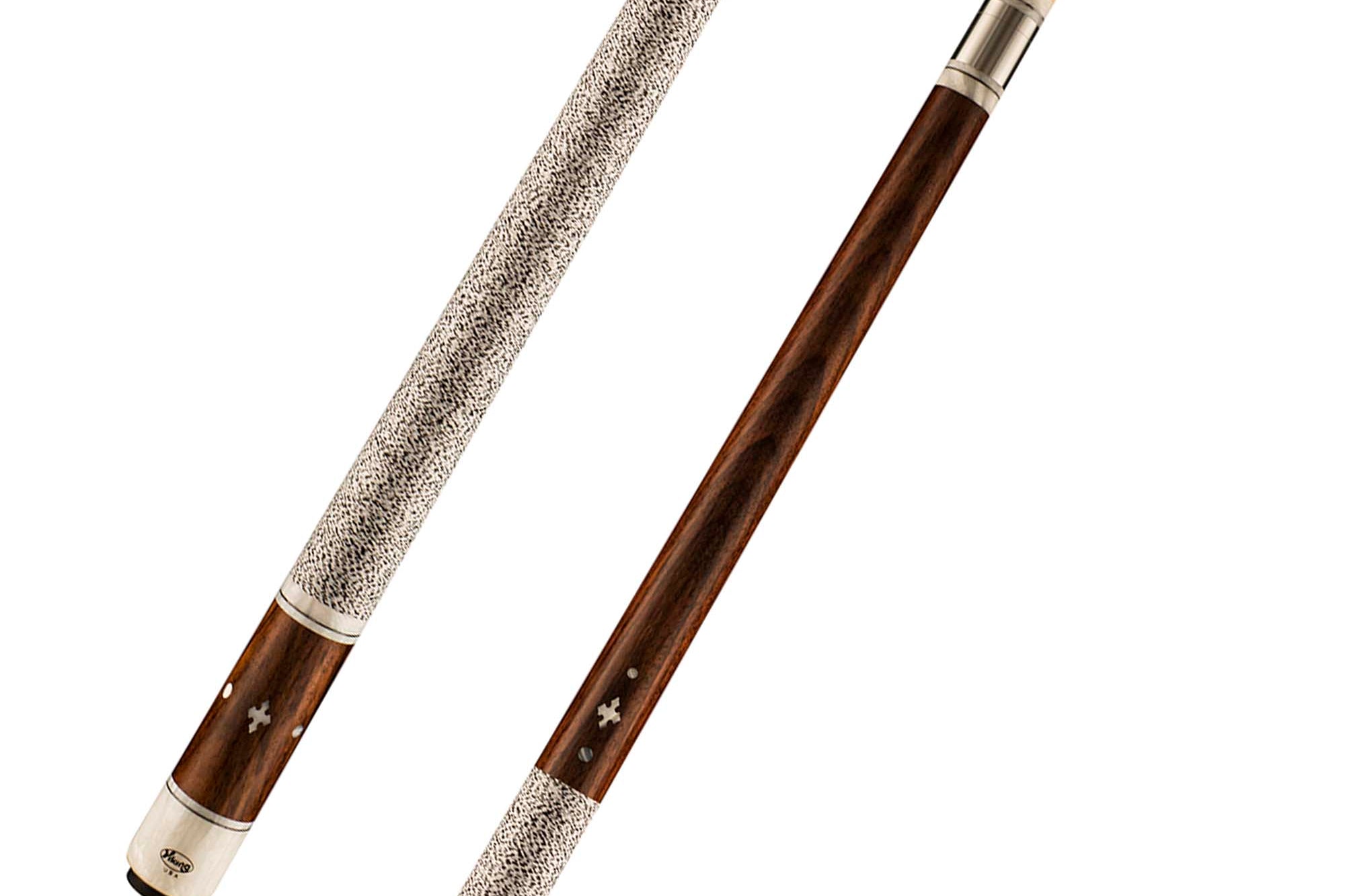 Viking Impero IM0600 East Indian Rosewood Cue, White/Double Black Irish Linen Wrap