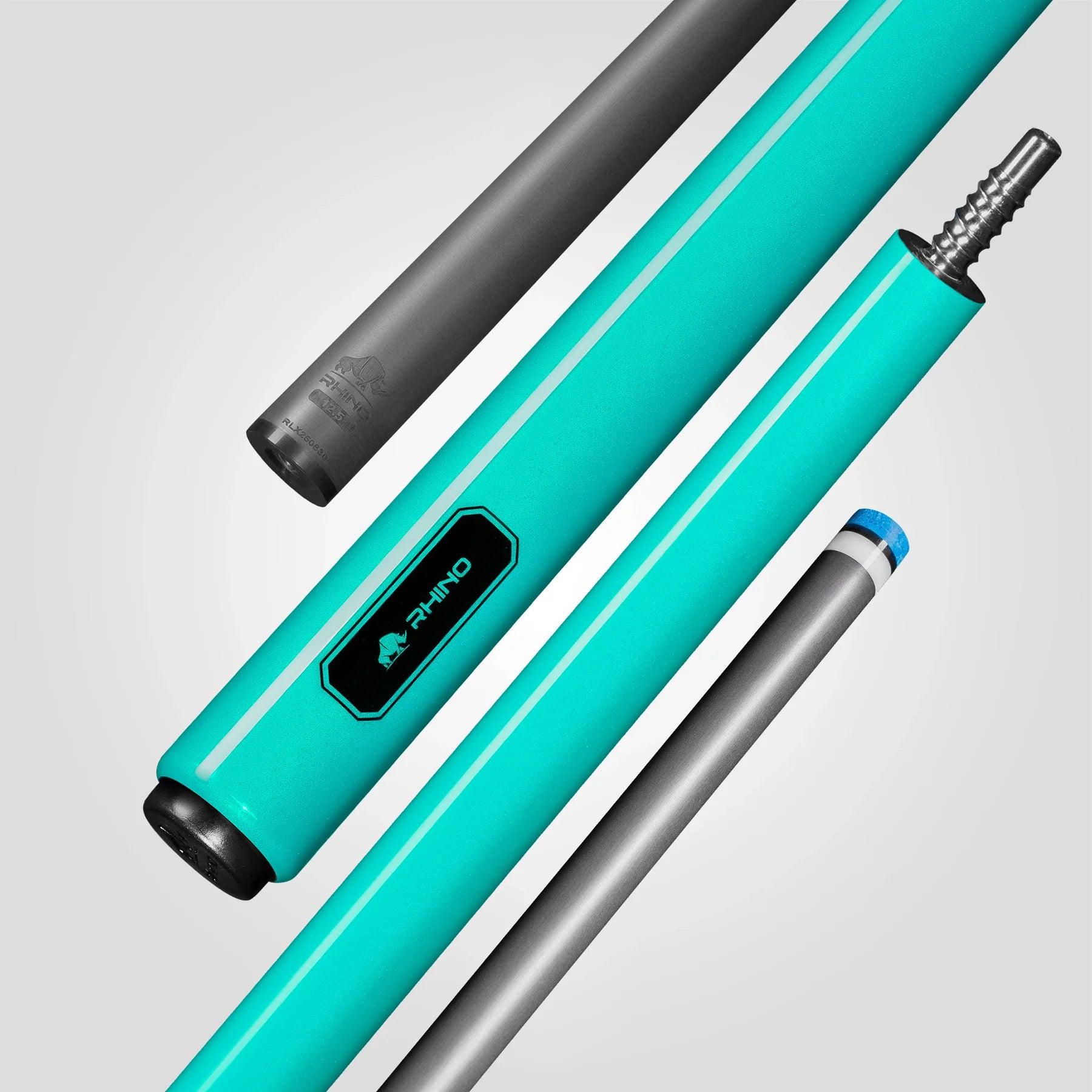 Rhino Luminax Wrapless Pool Cue, Tropical Turquoise