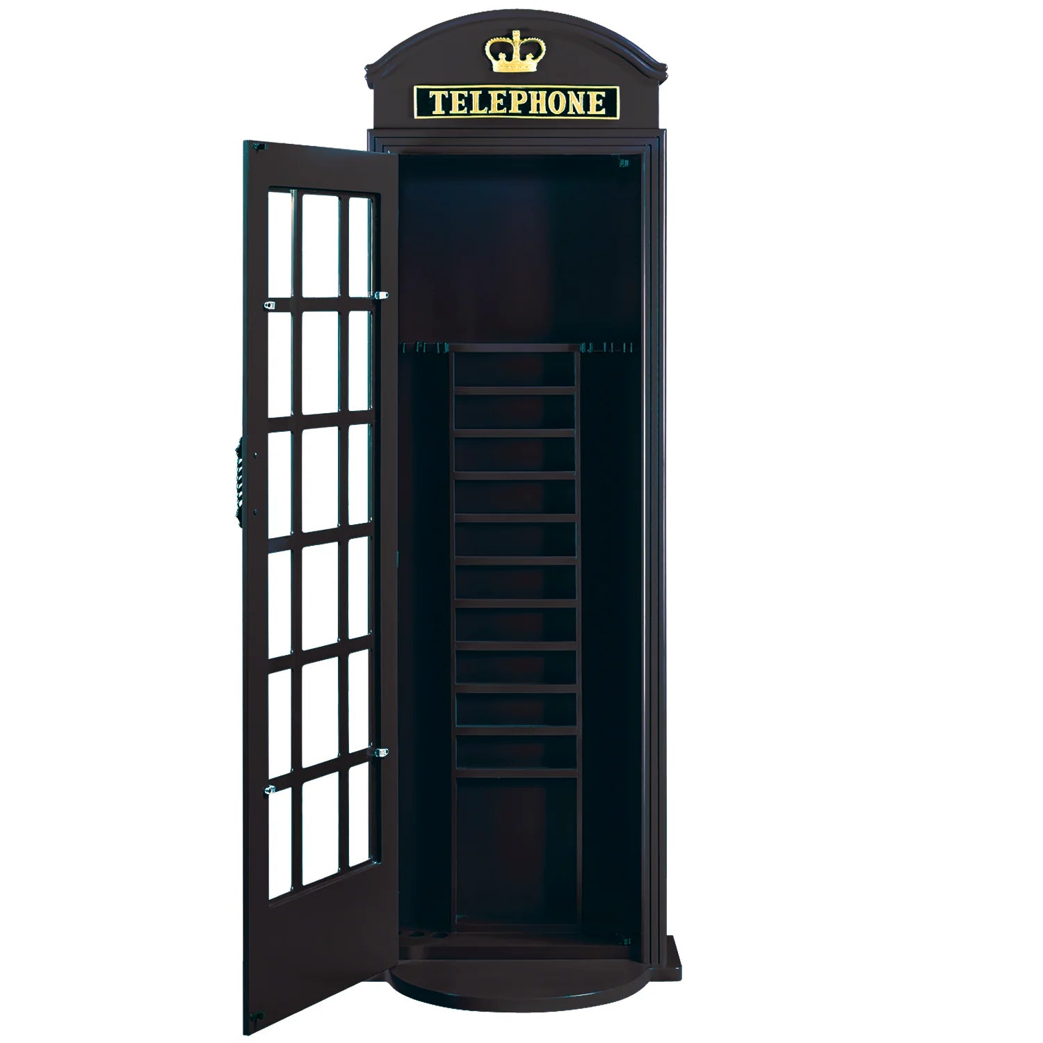 Ram Game Room Black Old English Telephone Booth Cue Holder - Black