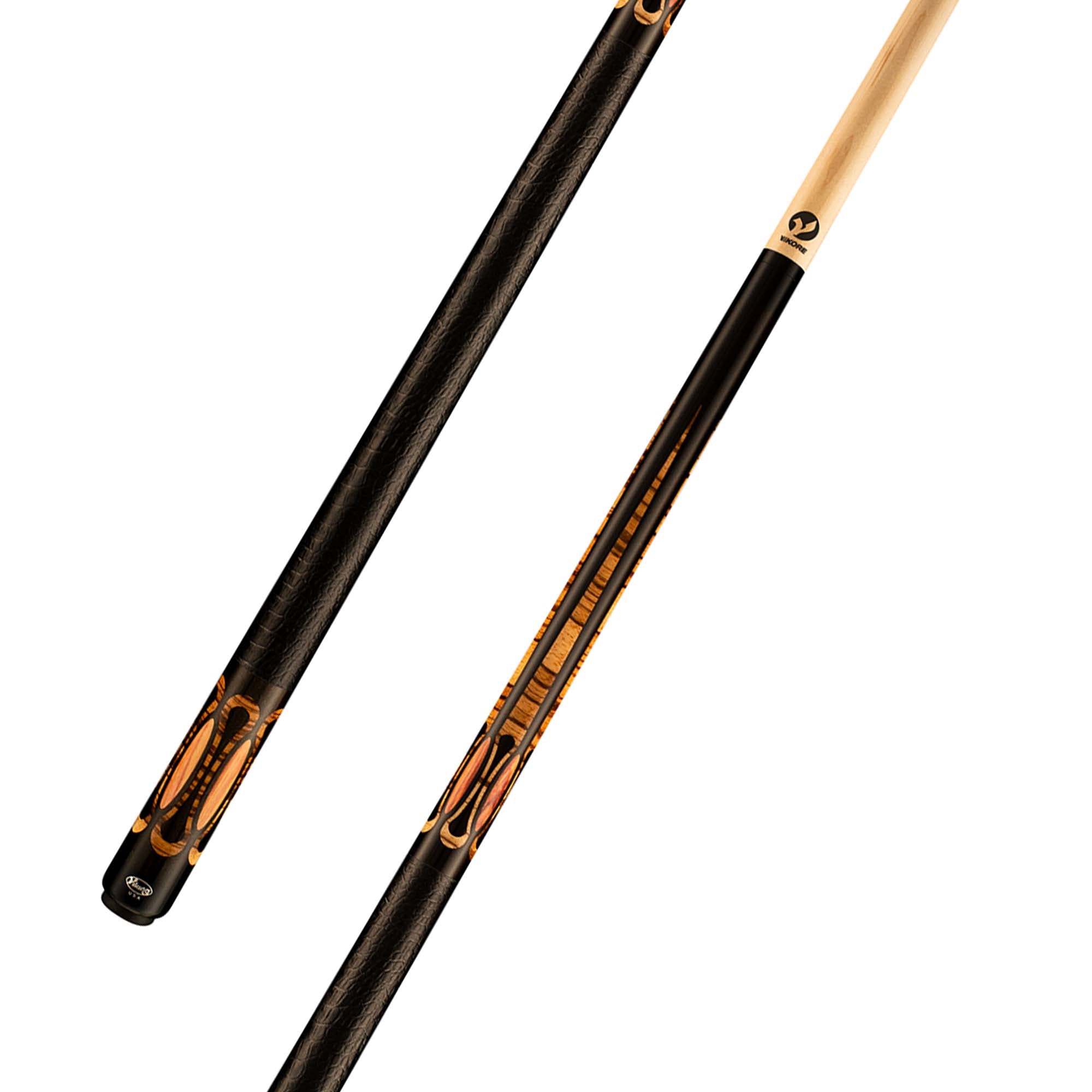Viking Ovation OV0700 West African Ebony Cue, Zebrawood/Tulipwood Inlays