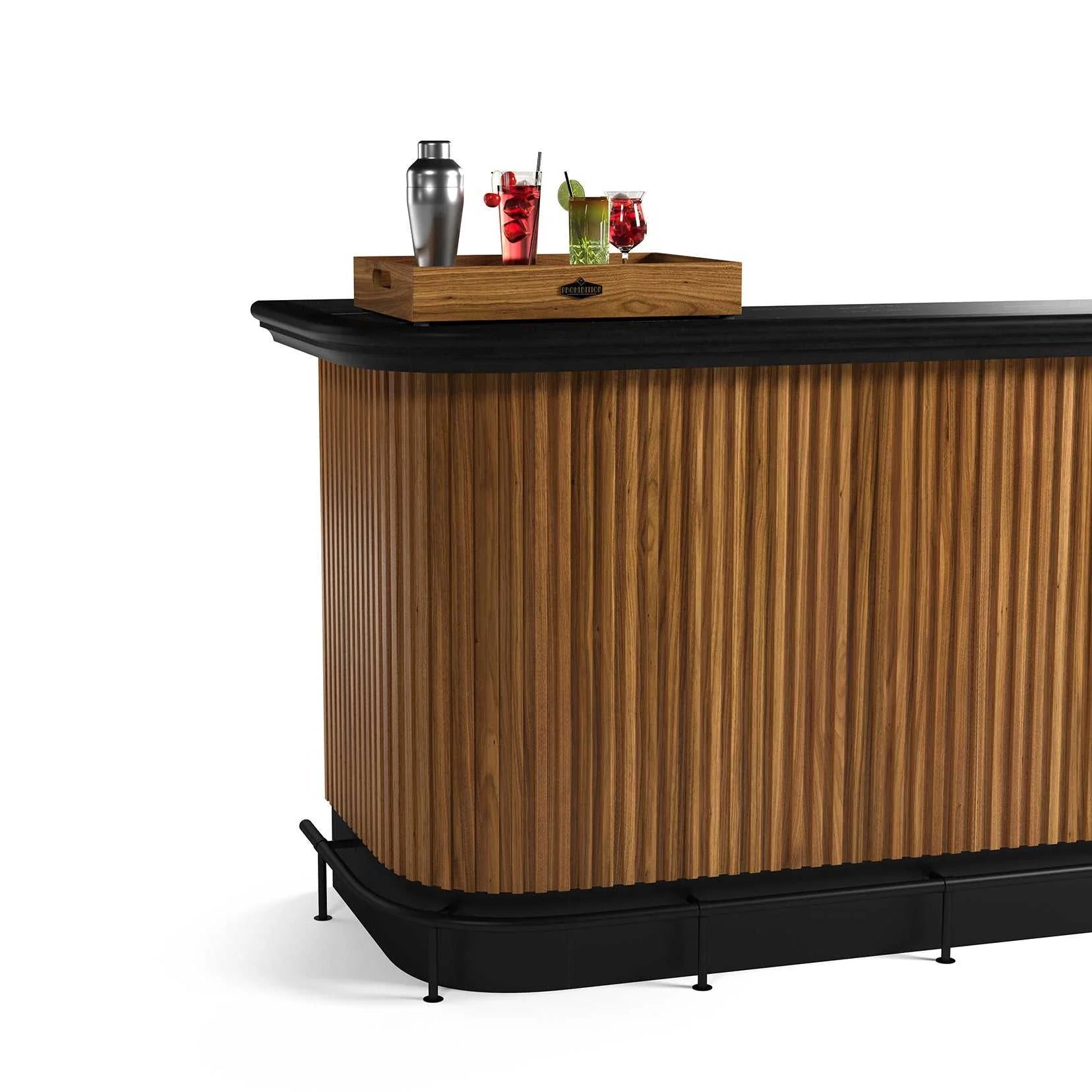 Ram Game Room Prohibition Series Leaning Bar Drink Tray - Walnut