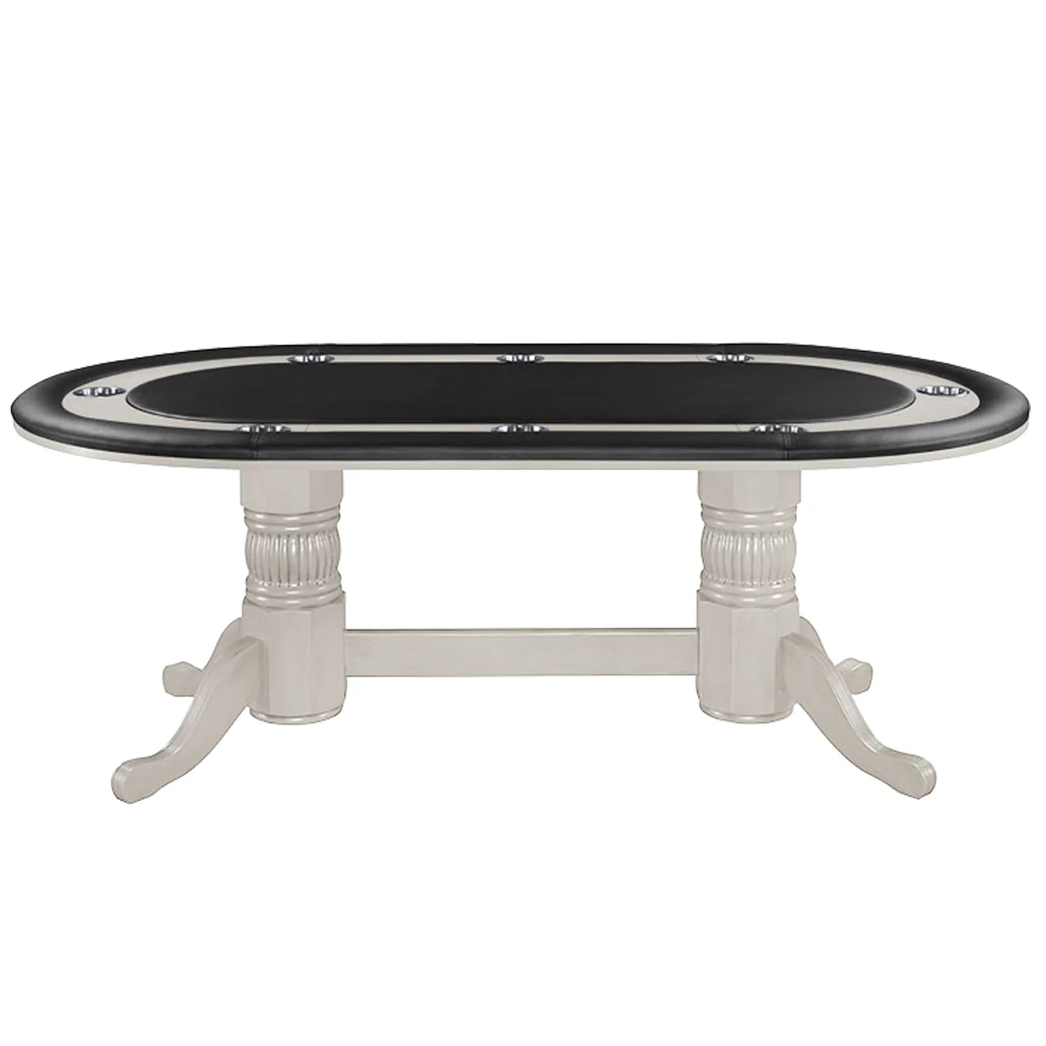 Ram Game Room 84" Texas Hold'Em Game Table - Antique White