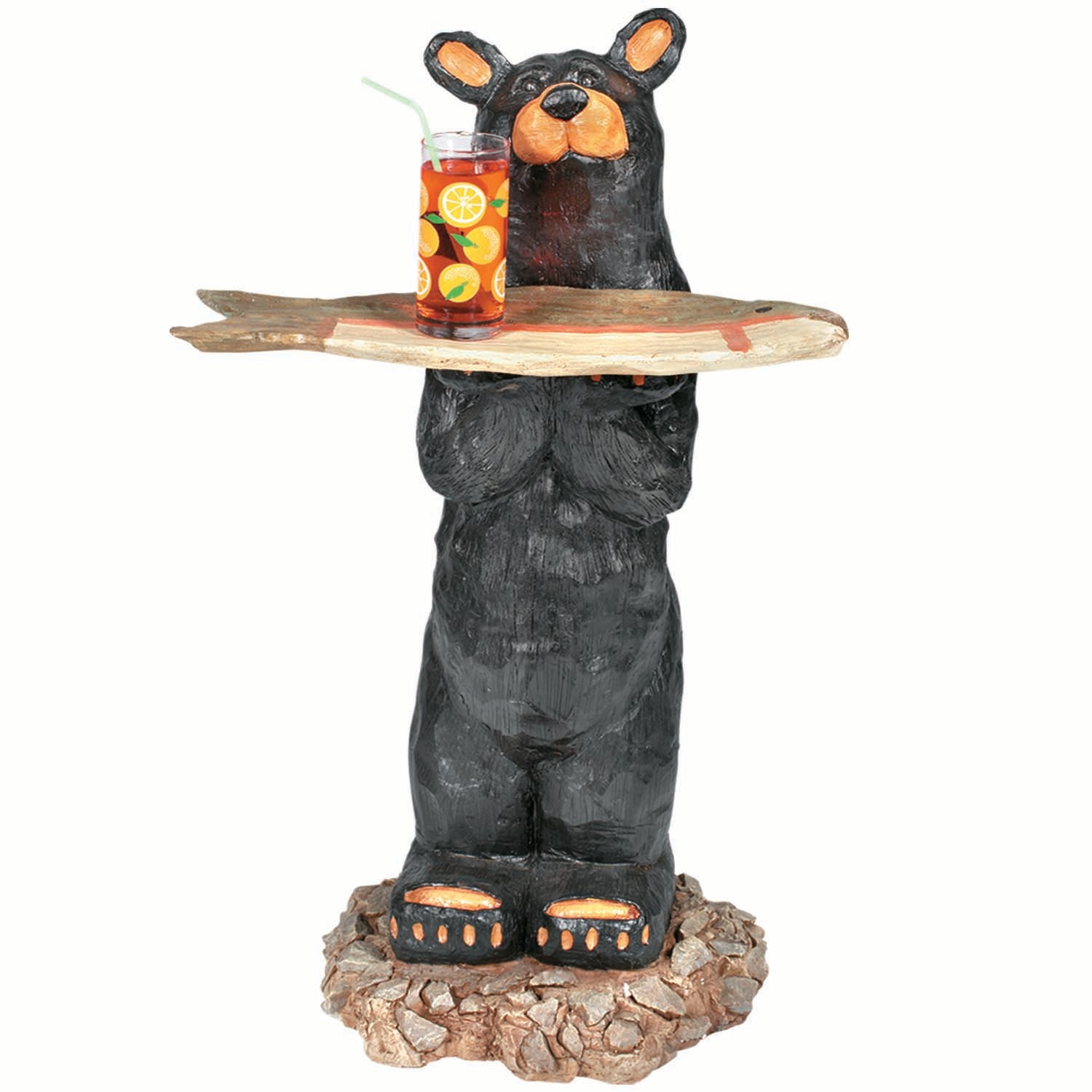 Ram Game Room Bear W/Tray Statue