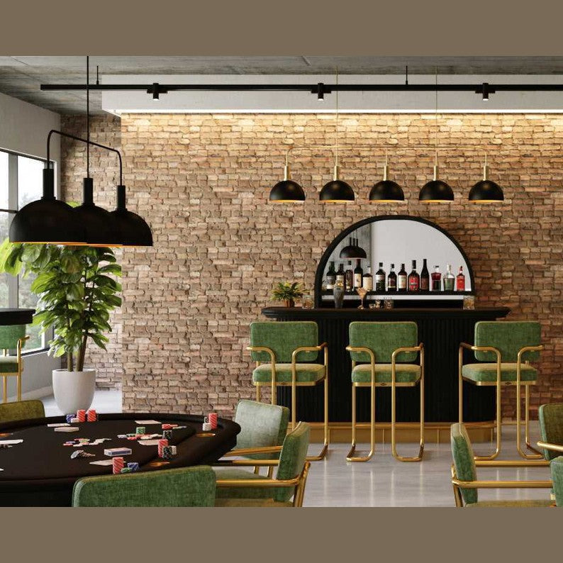 Ram Game Room Prohibition 5 Metal Shade 80" Pendant