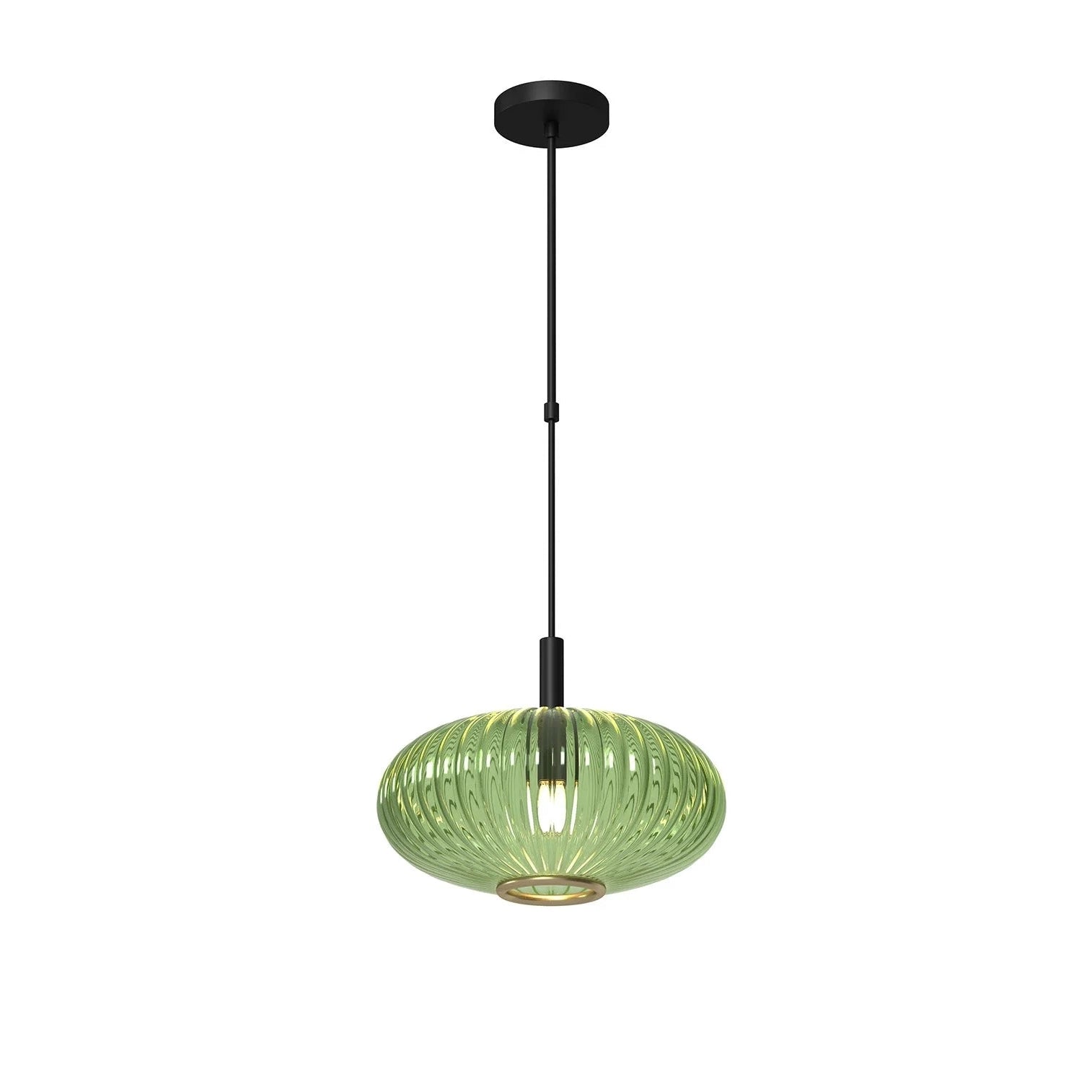 Ram Game Room Prohibition Single Pendant Light Fixture, Black & Green