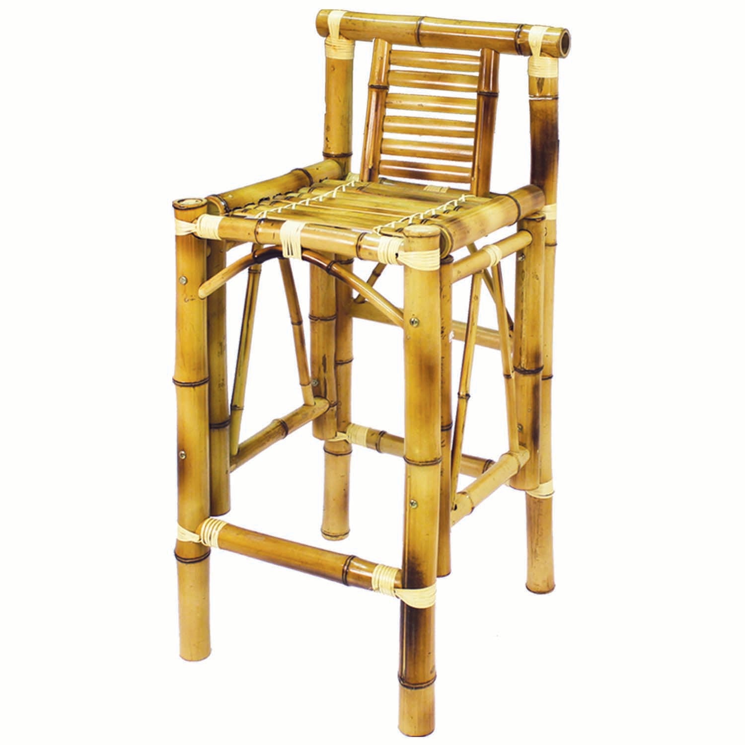 Ram Game Room Set Of Two Bamboo Tiki Bar Stools