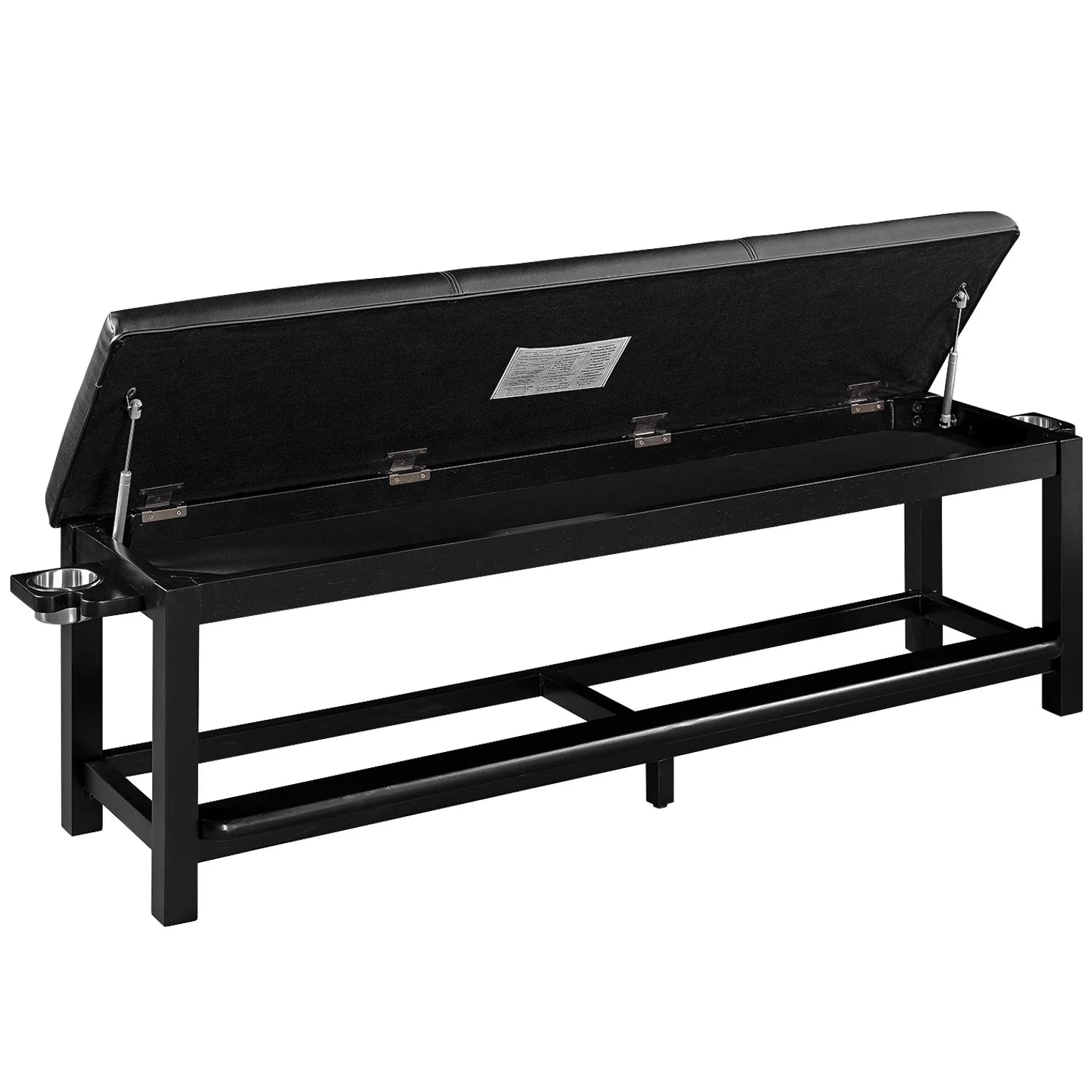 Ram Game Room Spectator Storage Bench - Black