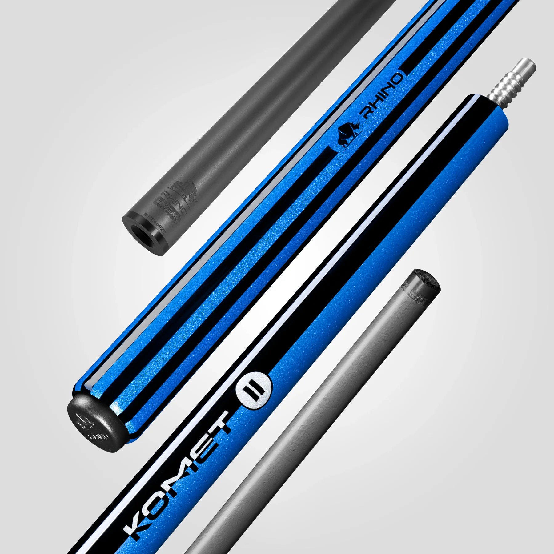 Rhino Komet II Break Cue, Black & Blue