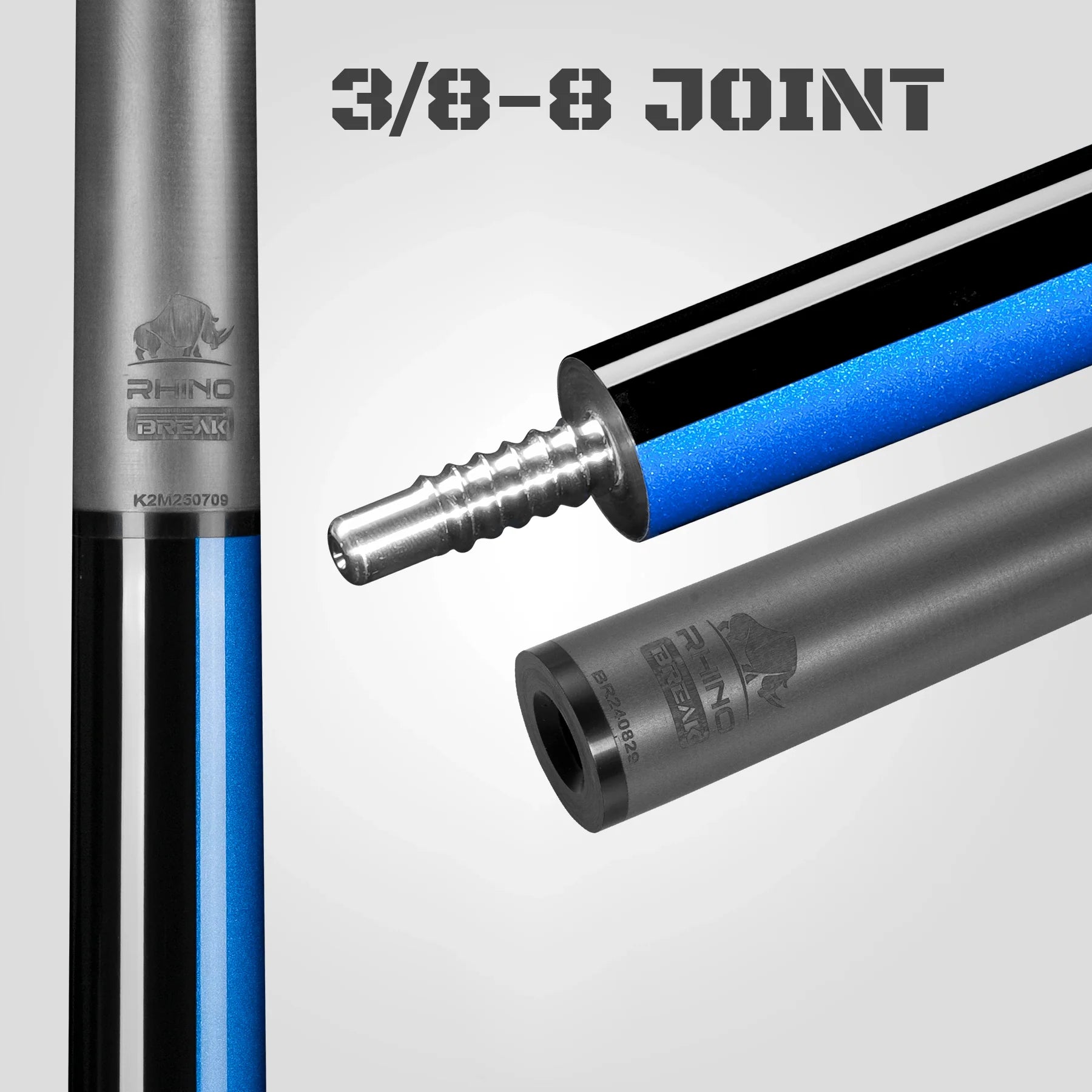 Rhino Komet II Break Cue, Black & Blue