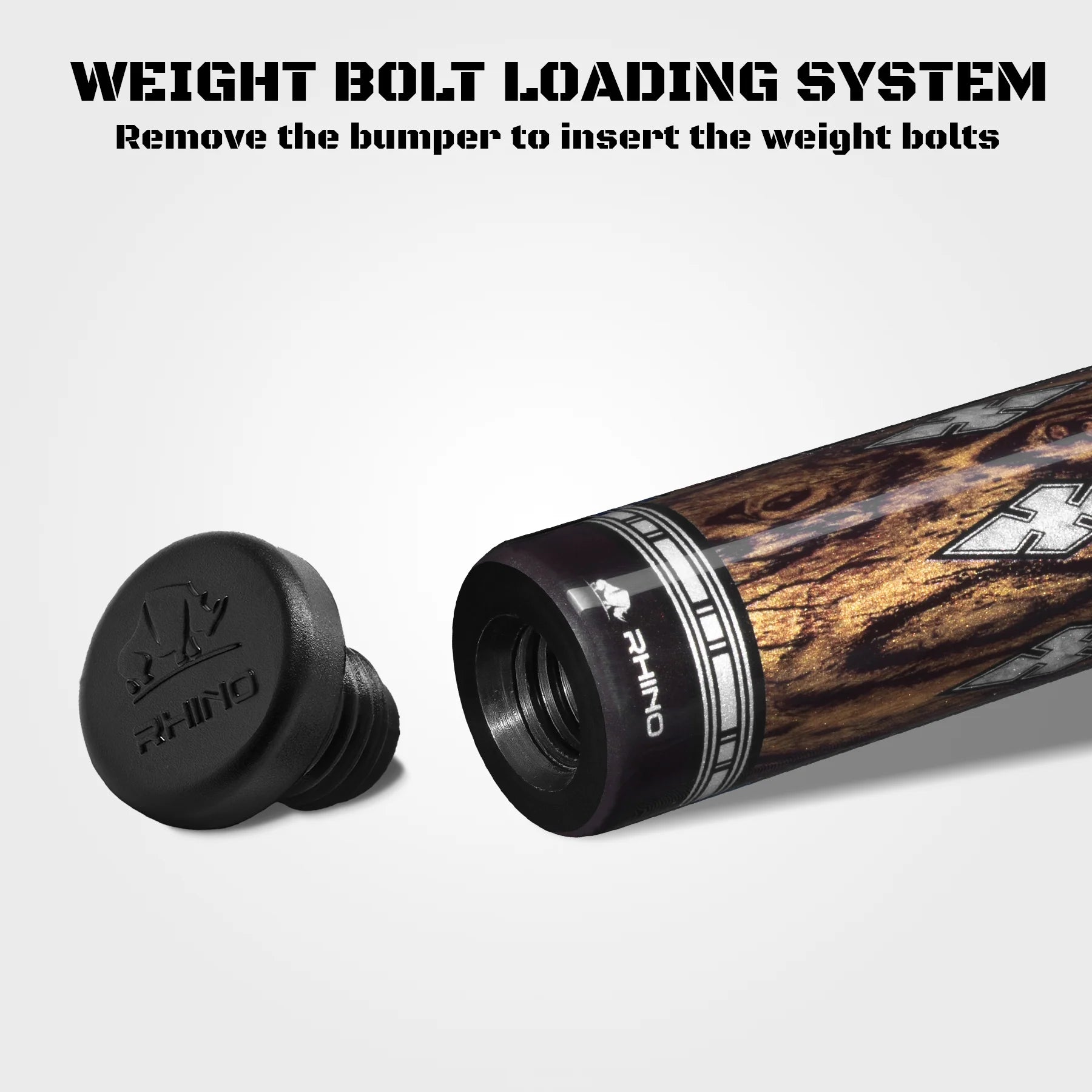 Rhino Must Pool Cue MU2 Bocote Ebony Diamond, 12.5mm