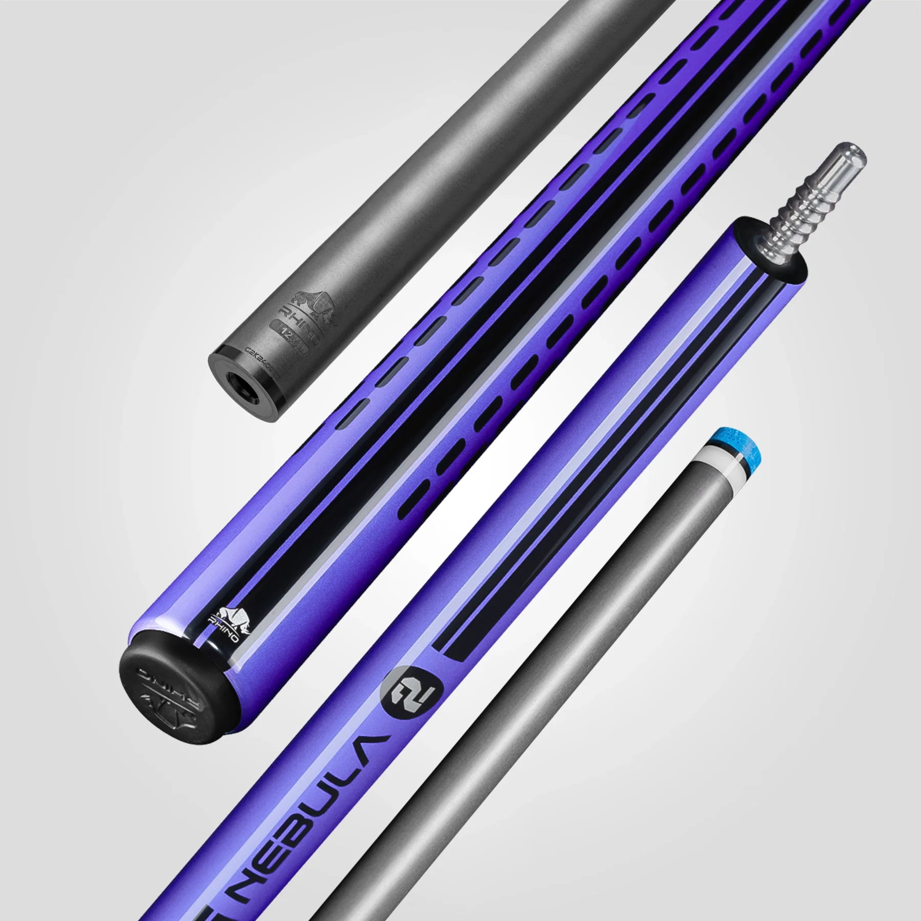 Rhino Nebula 2 Wrapless Pool Cue, Amethyst Purple