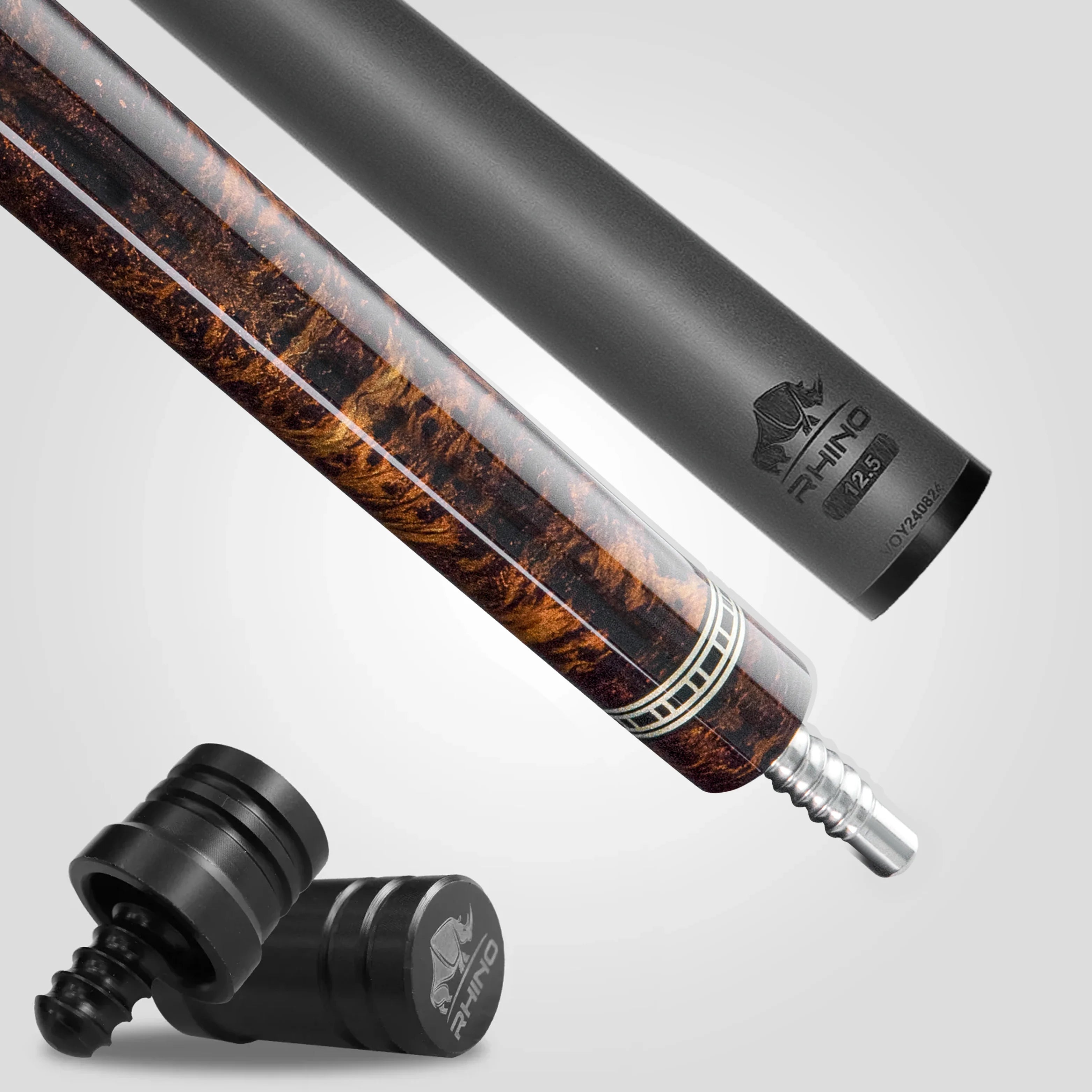 Rhino Retrô Crocodile Embossed Microfiber Leather Wrap Pool Cue, Thuya