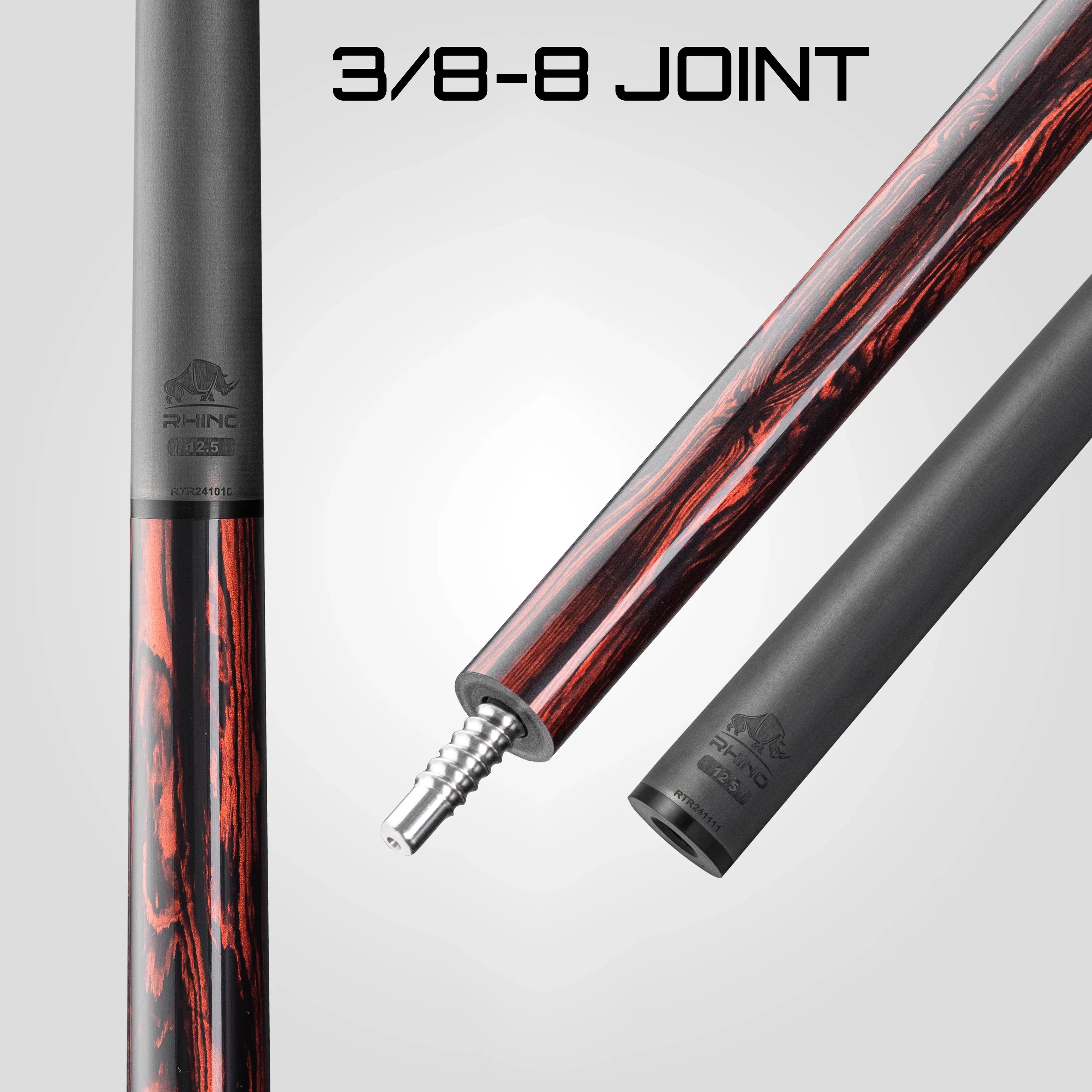 Rhino Retrô Wrapless Pool Cue, Cocobolo