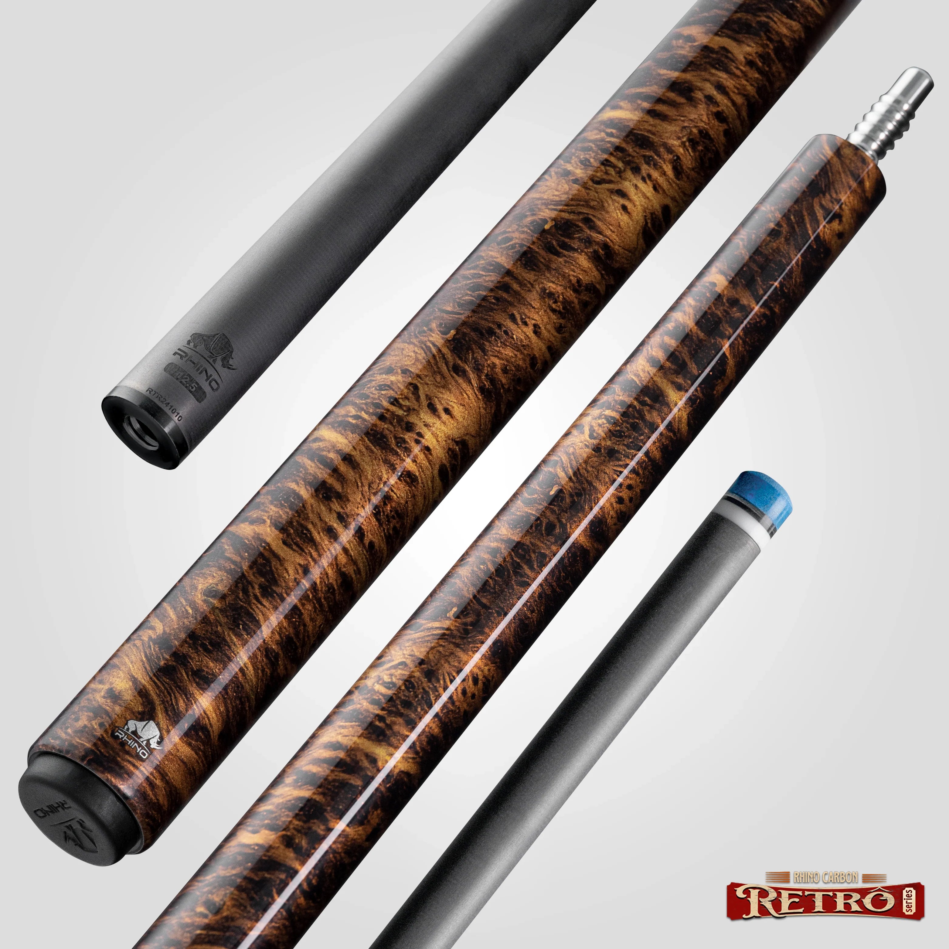 Rhino Retrô Wrapless Pool Cue, Thuya