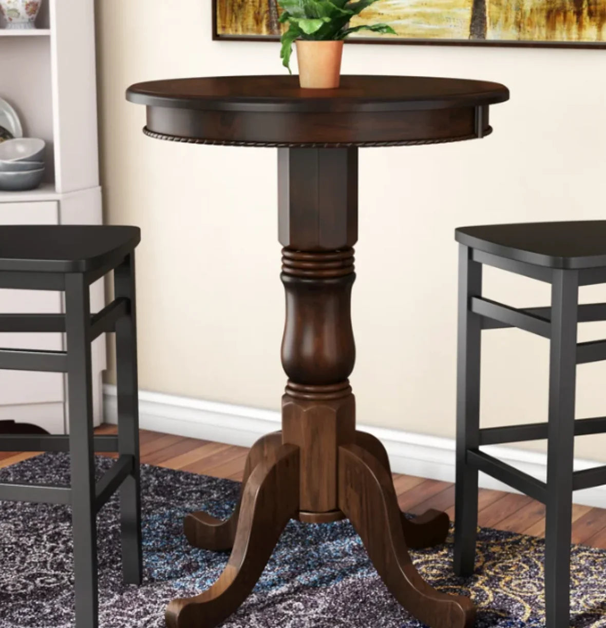 Ram Game Room English Style Round Pub Table - Cappuccino