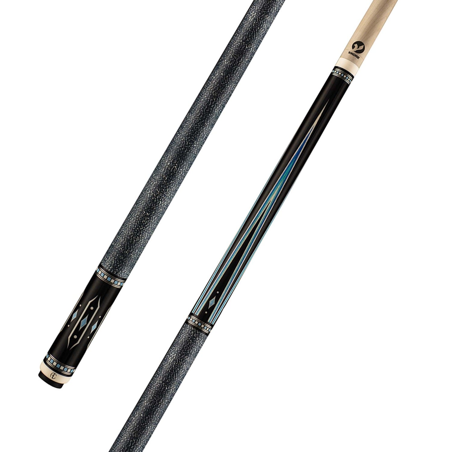 Viking Ariel Carmeli Sg-ac-bd Premium Ebony Cue, Blue Stone Inlays/Inlayed Rings