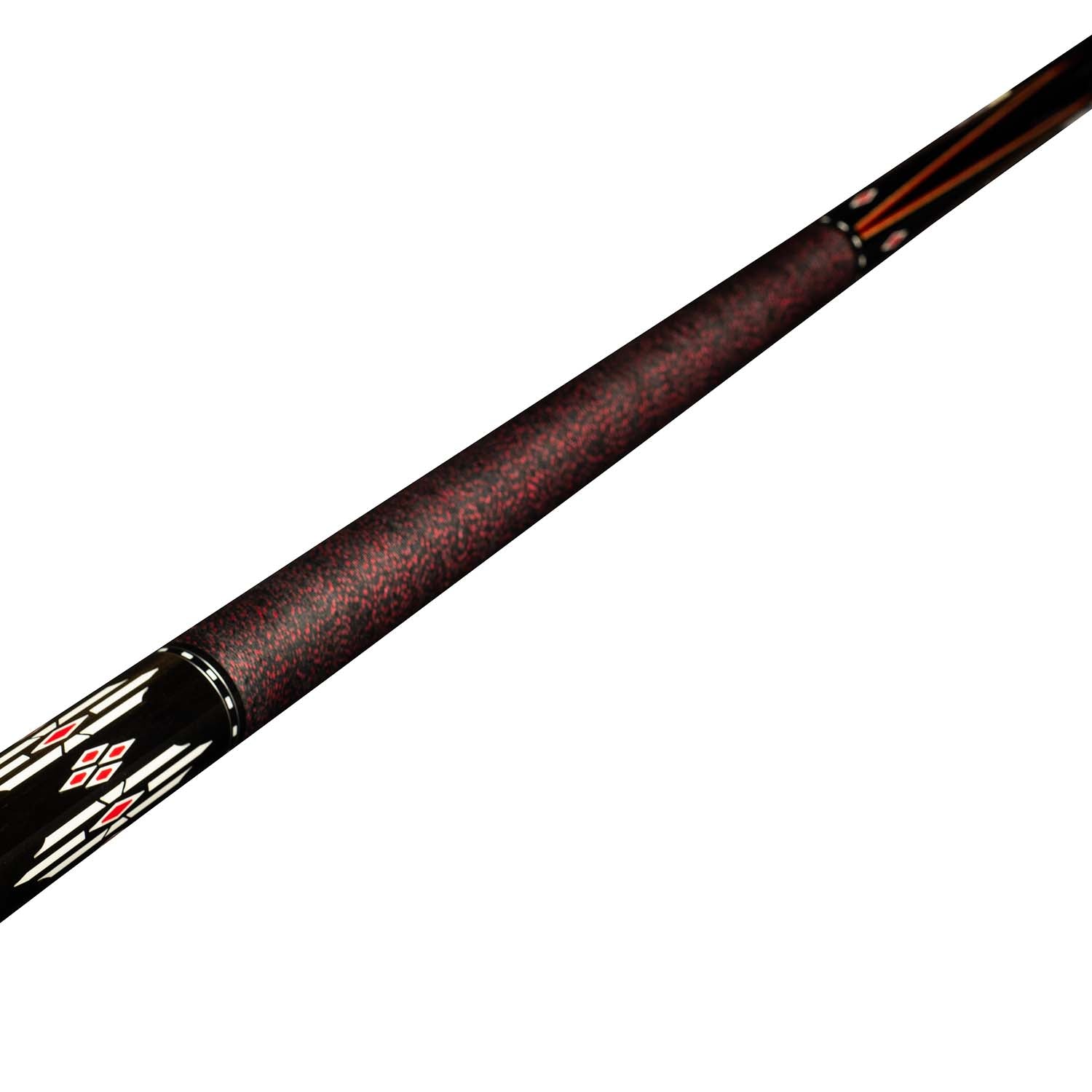 Viking Ariel Carmeli SG-AC-RD Premium Ebony Cue, White/Red Pearl Inlays