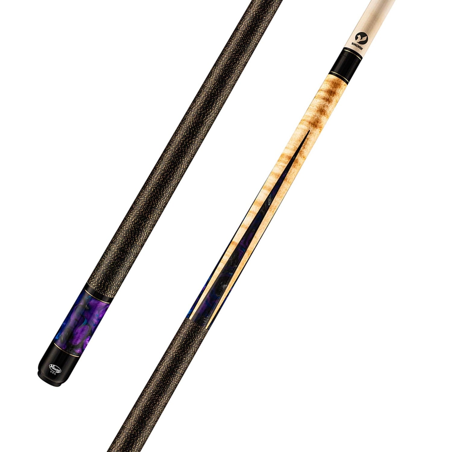 Viking BE0307 4 Blue Dream Pearl Inlays Cue, Khaki Stain