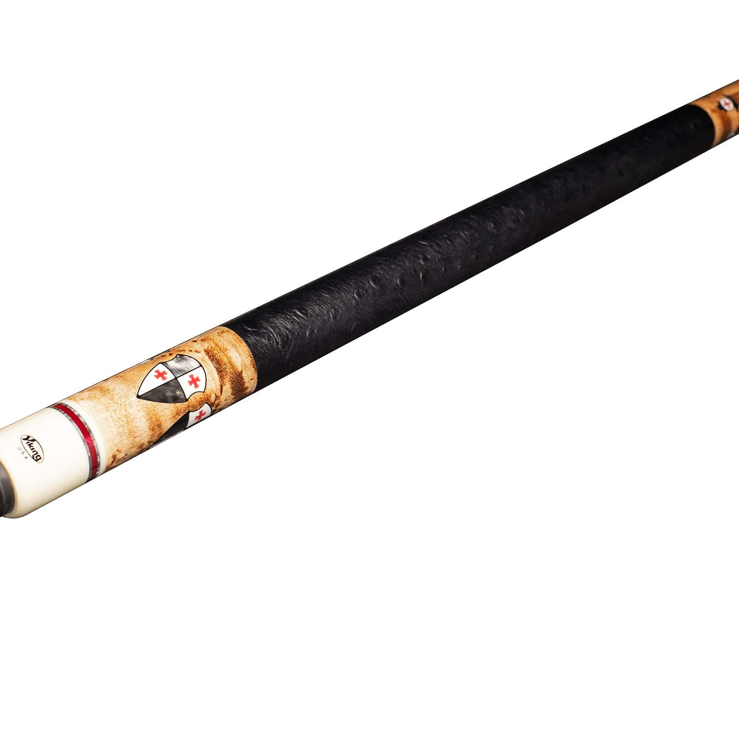Canne Viking Defender DF0804 76 avec incrustations fumée, rouge, noire et blanche, avant-bras et manchon en érable moucheté