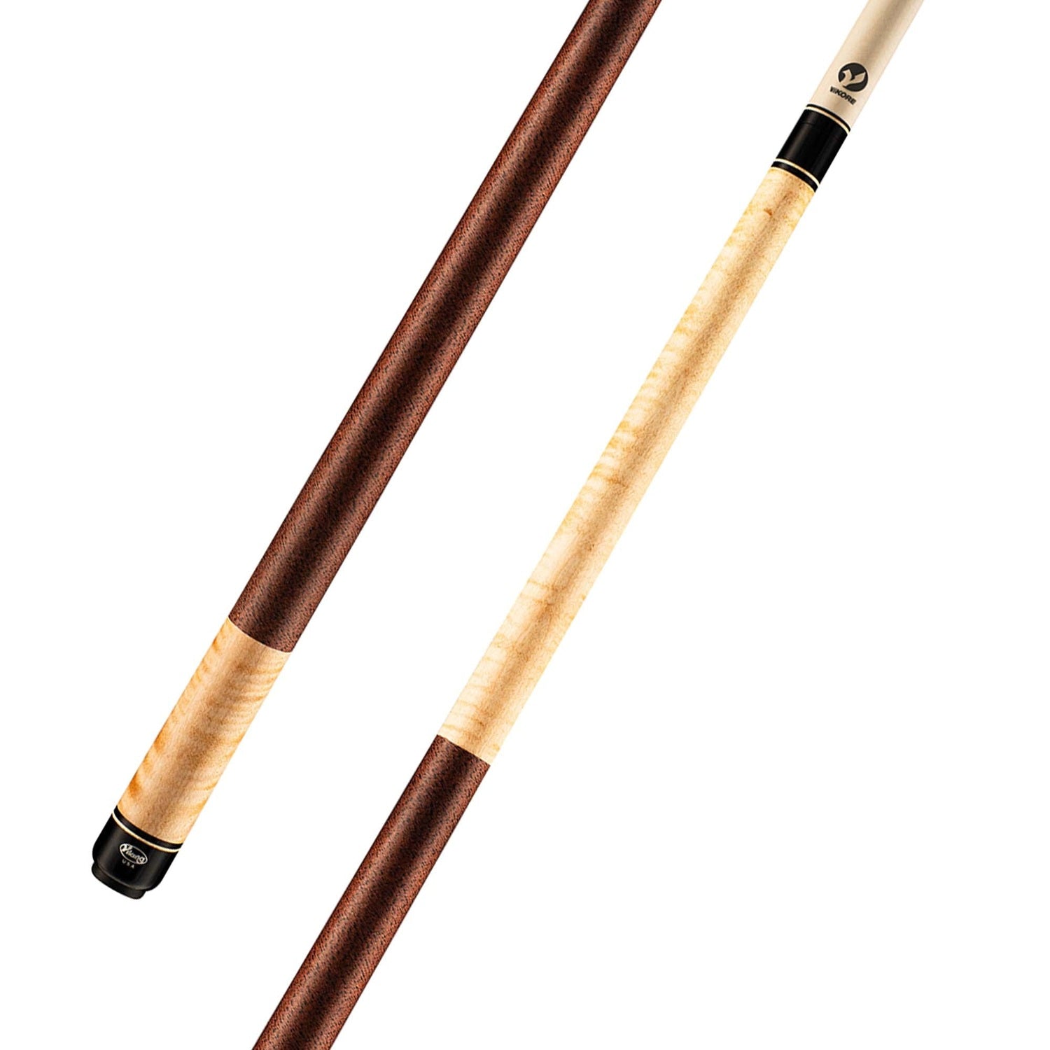 Viking Kayano KY0104 High Grade Curly Maple Cue, Black / Walnut Irish Linen Wrap