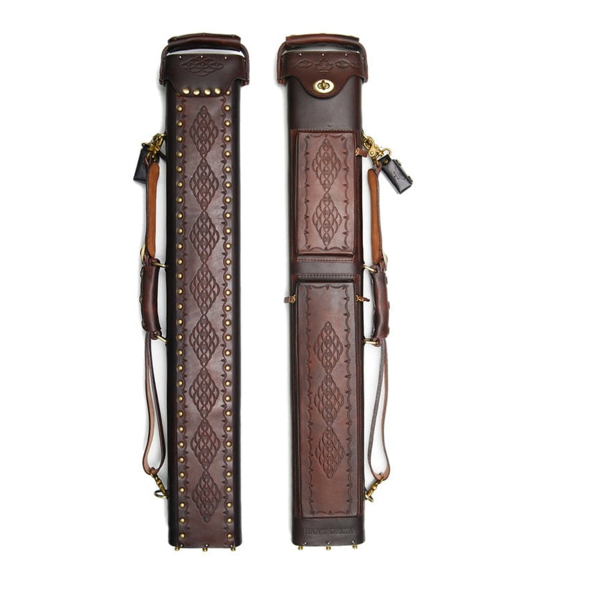 Delta Genuine Leather 2x5 Hand Tooled Case - Brown