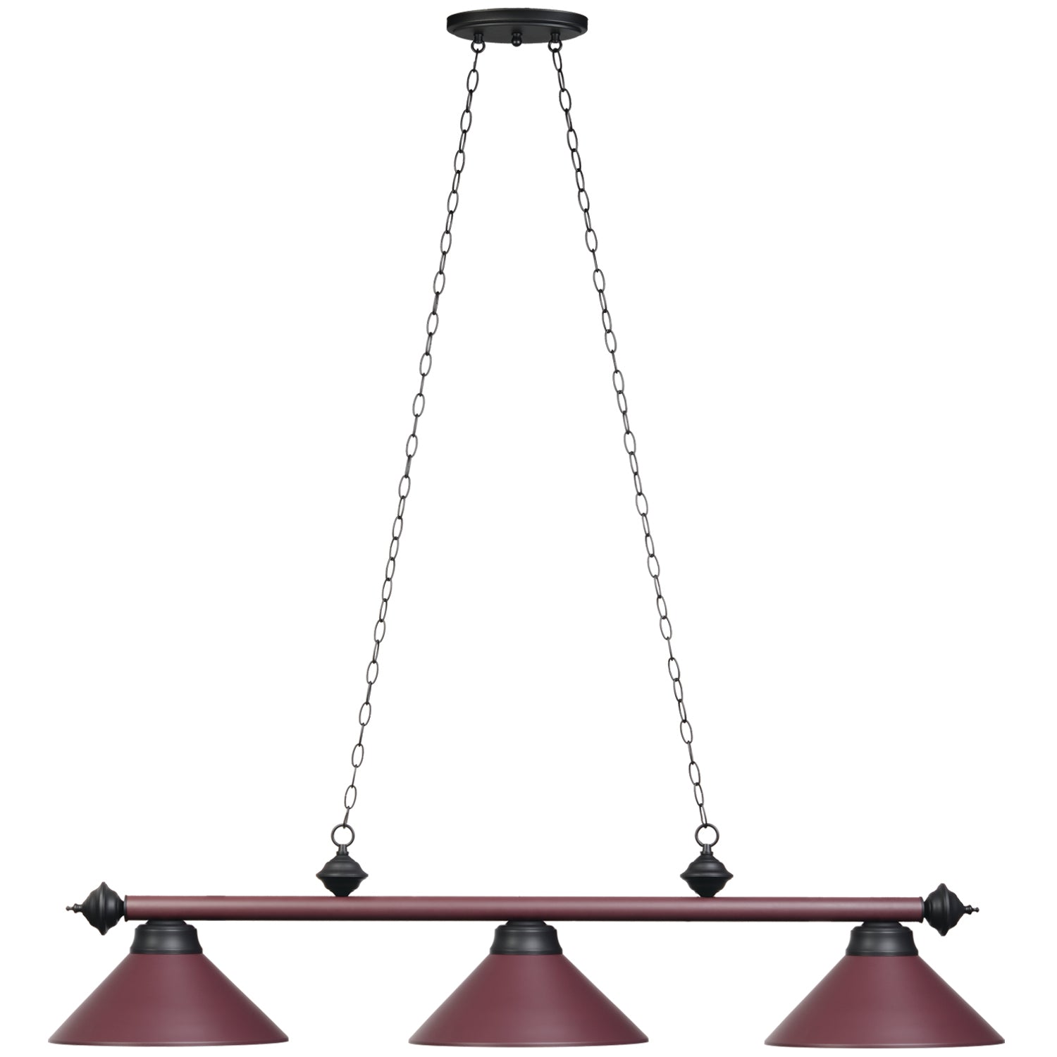 54" 3LT BILLIARD LIGHT- MATTE BURGANY