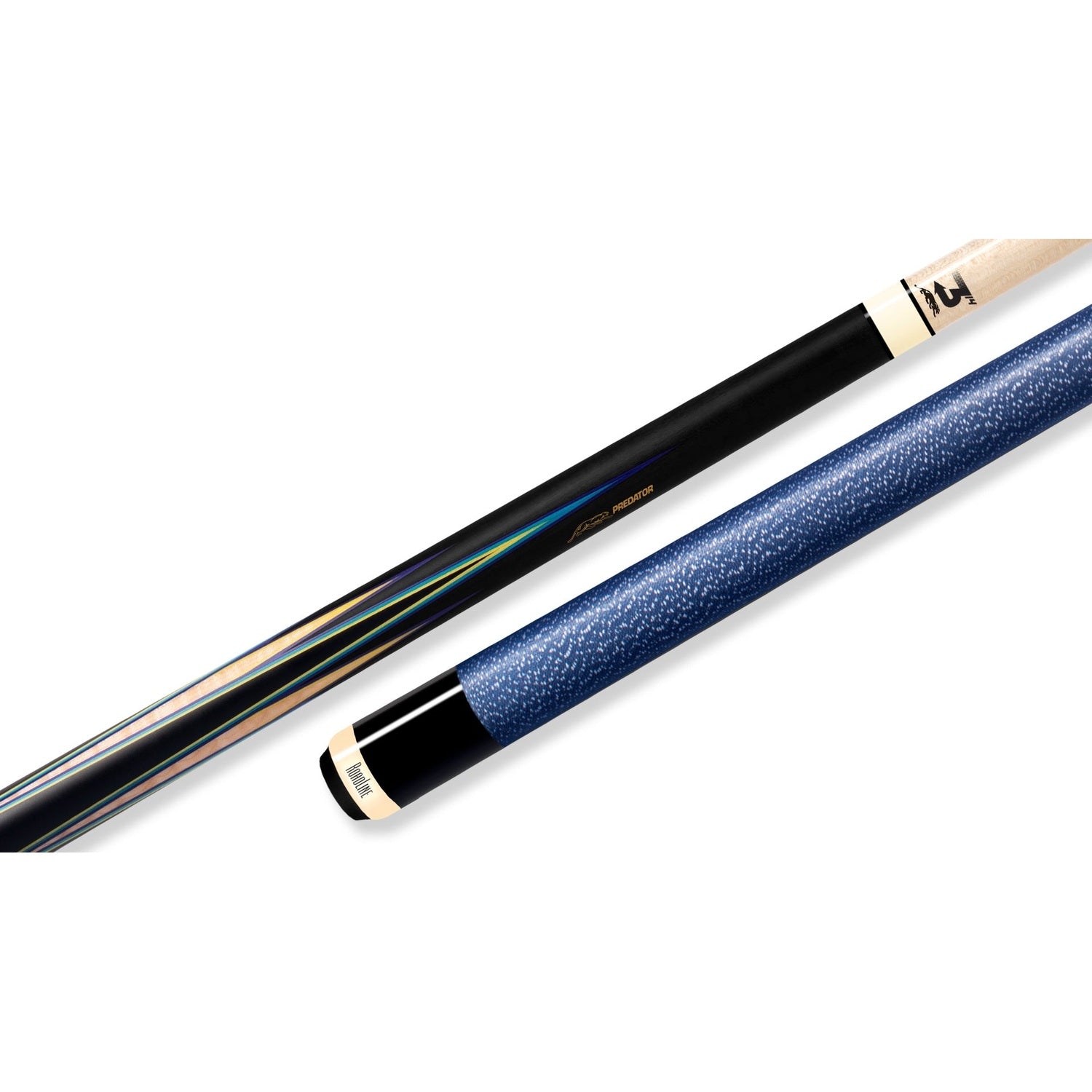 Predator 8 Point Sneaky Pete Black/Curly/Blue Points Linen Wrap Pool Cue