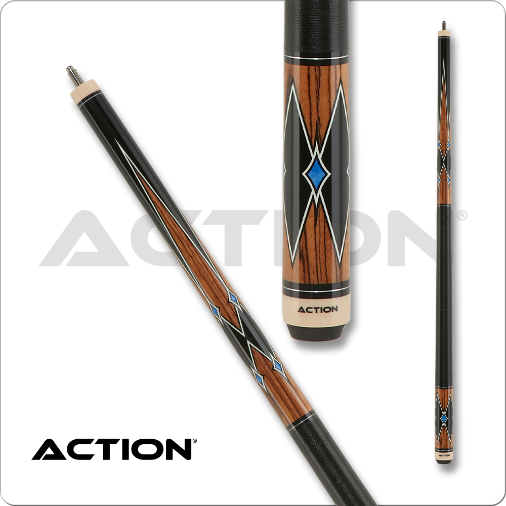 Action Classic - Zebrawood & Black and Blue Diamonds ACE02