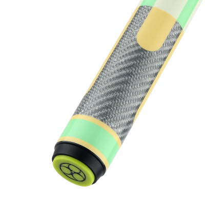 Poison Candy Sugar Pool Cue with Carbon Fiber Shaft - Green/Peach - No Wrap