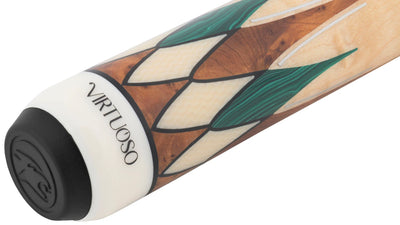 Predator CRM Virtuoso Natural Curly Maple / Green Malachite Carom Cue and 3-Cushion Cue