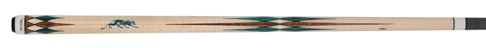 Predator CRM Virtuoso Natural Curly Maple / Green Malachite Carom Cue and 3-Cushion Cue