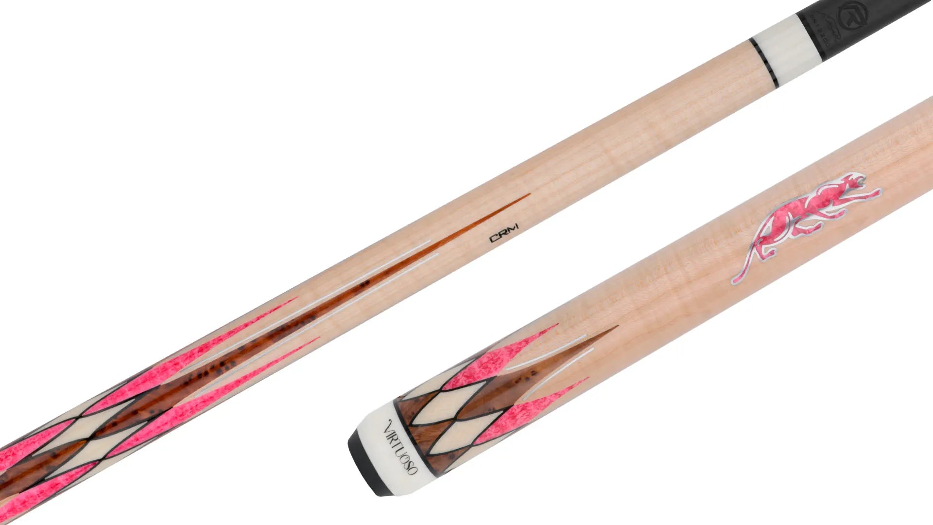 Predator CRM Virtuoso Natural Curly Maple / Pink Stone Carom Cue and 3-Cushion Cue
