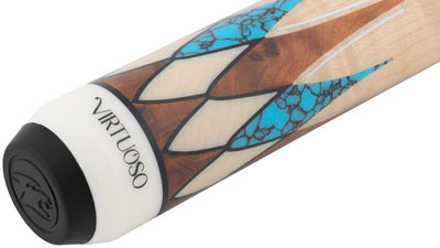 Predator CRM Virtuoso Natural Curly Maple / Turquoise Carom Cue and 3-Cushion Cue