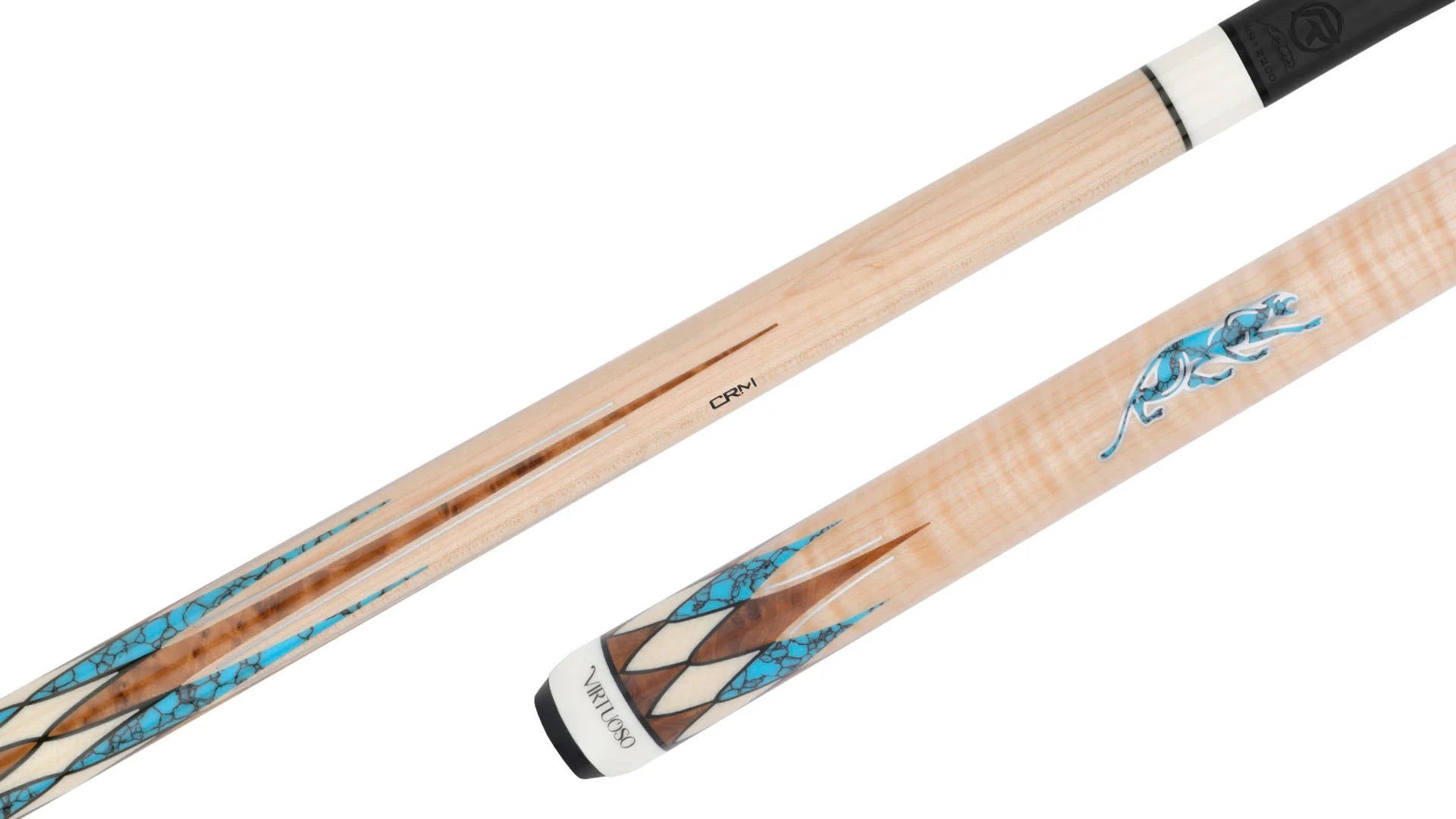 Predator CRM Virtuoso Natural Curly Maple / Turquoise Carom Cue and 3-Cushion Cue