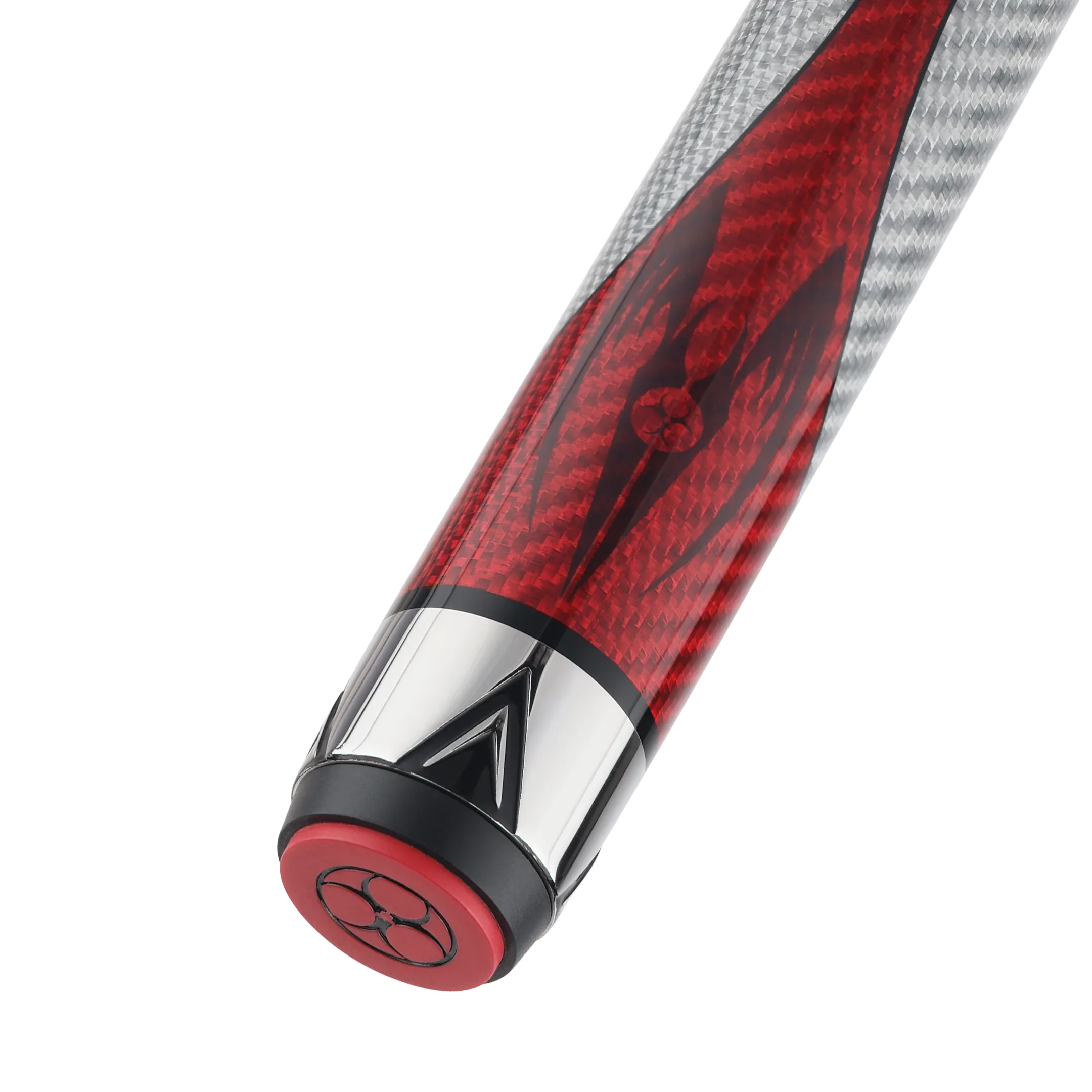Poison Maelith Pool Cue with Carbon Fiber Shaft - Gray/Red - No Wrap