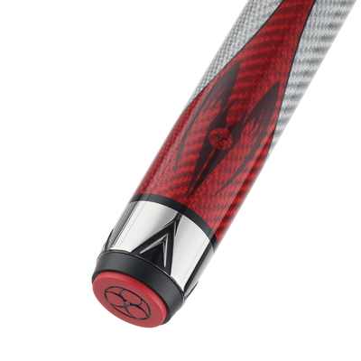 Poison Maelith Pool Cue with Carbon Fiber Shaft - Gray/Red - No Wrap