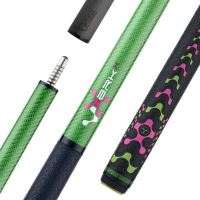 Poison VX Jump/Break Cue with Venom Carbon Fiber Shaft - Green/Pink