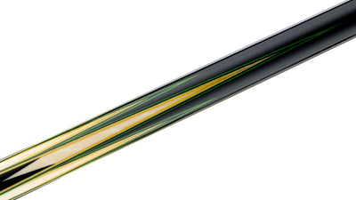 Queue de billard Predator LE True Splice 16 - Ébène avec points verts/jaunes - Revêtement en cuir