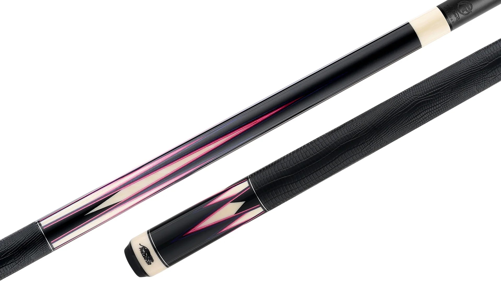 Predator LE True Splice 16 Pool Cue - Ebony with Purple/Pink Points - Leather Wrap