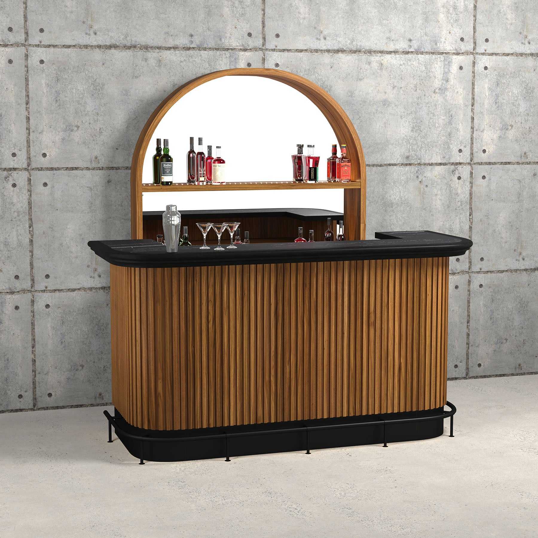 Ram Game Room Prohibition Series 84" Cocktail Bar-Walnut