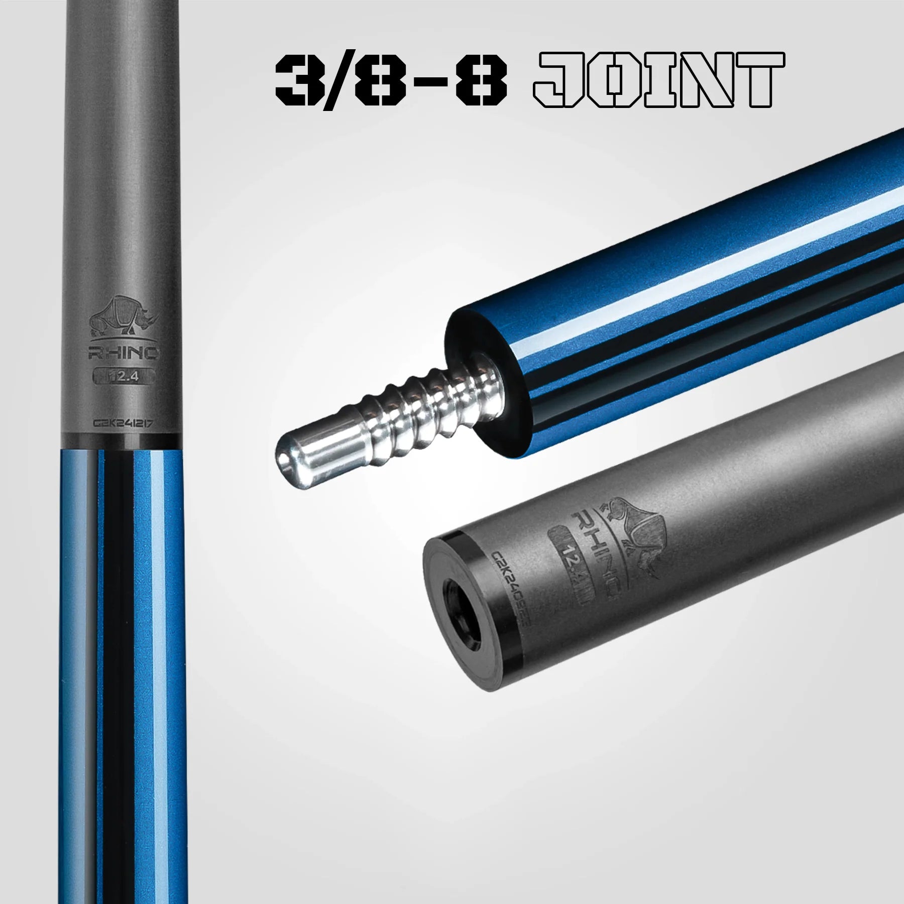 Rhino Nebula 2 Sport Wrap Pool Cue Sky Blue