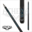 Athena ATH51 Pool Cue, Green & Blue Pin Stripe Design