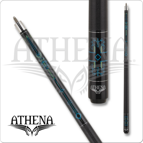 Athena ATH51 Pool Cue, Green & Blue Pin Stripe Design