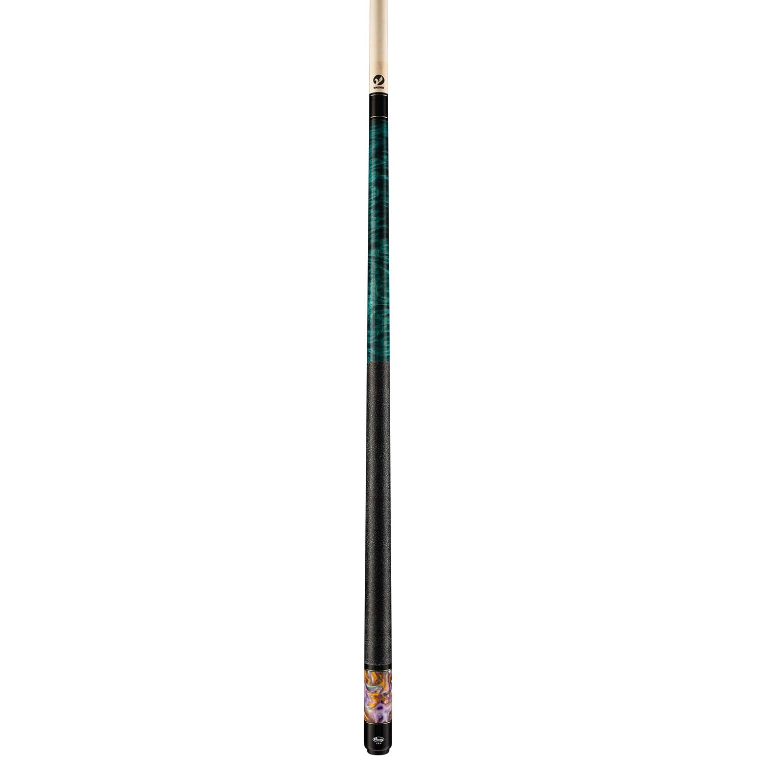 Viking BE0308 Teal Stain Cue, Premium Curly Maple Forearm